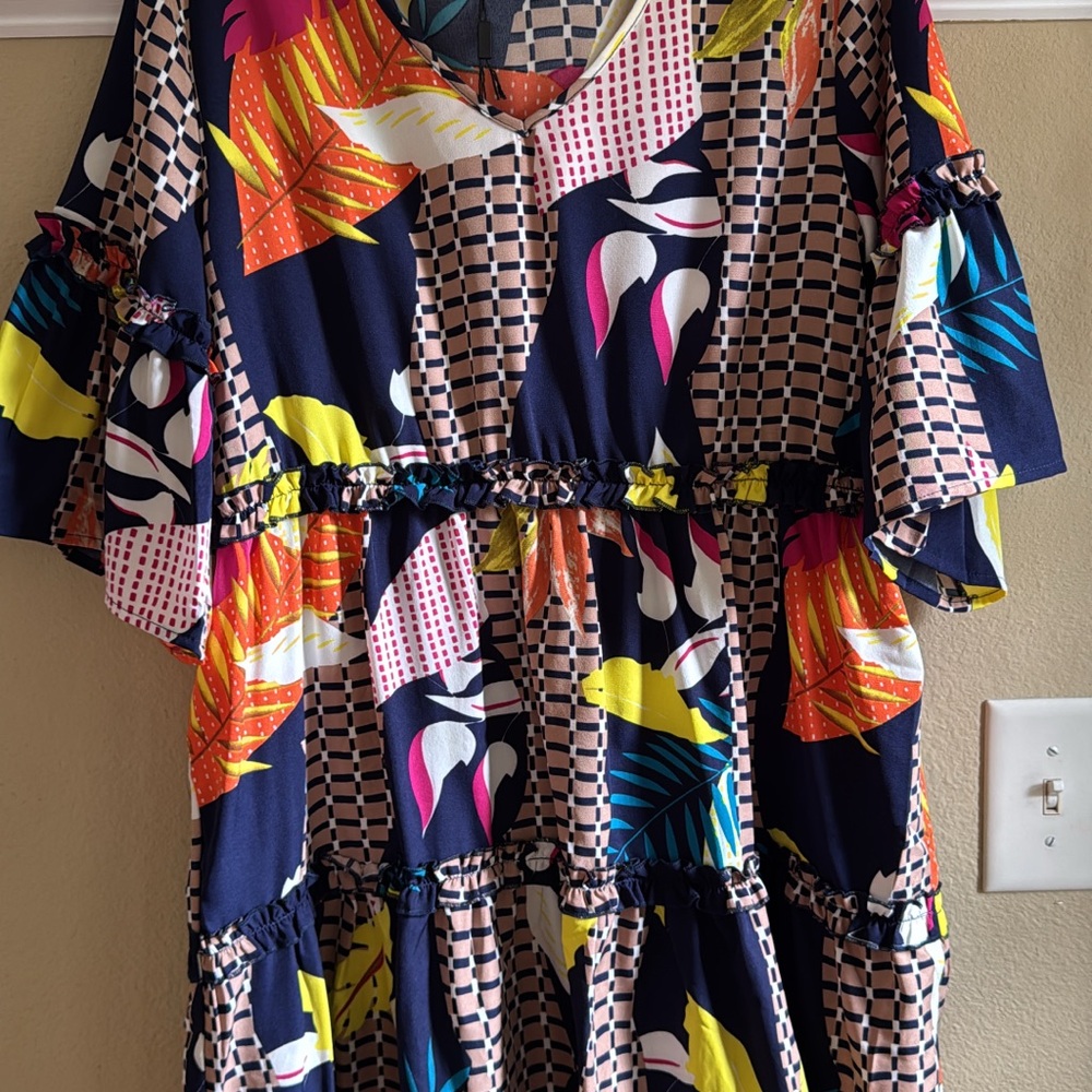 Colorful Patterned Dress - Picture 2 of 2